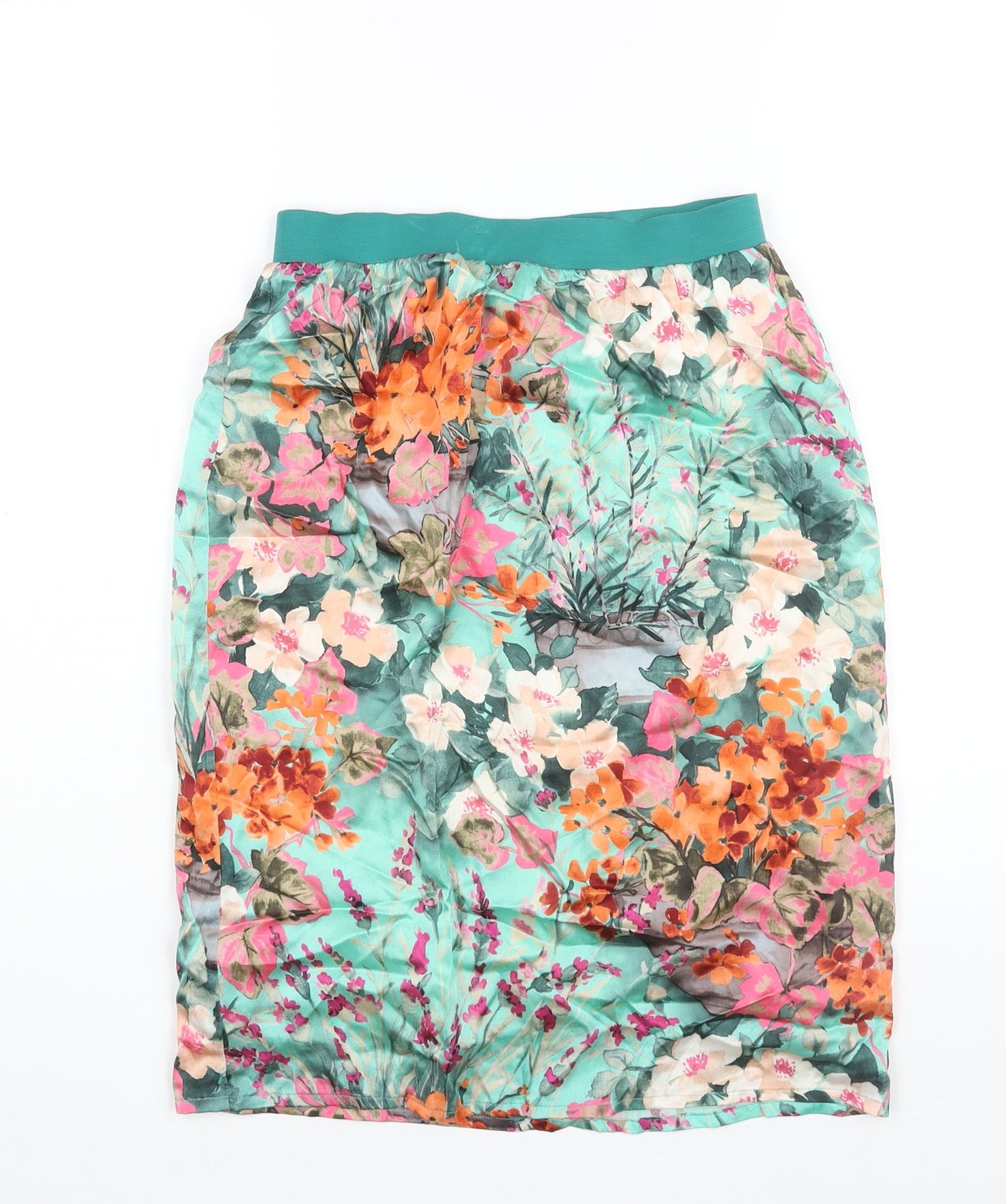 Ene Womens Multicoloured Floral Polyester Straight & Pencil Skirt Size XS