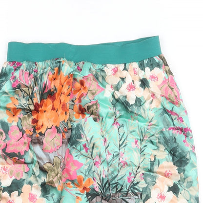Ene Womens Multicoloured Floral Polyester Straight & Pencil Skirt Size XS