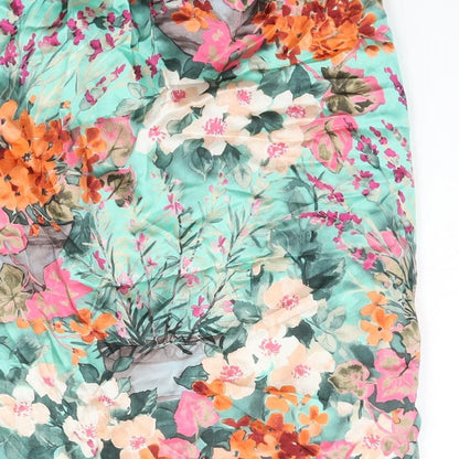 Ene Womens Multicoloured Floral Polyester Straight & Pencil Skirt Size XS