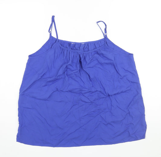 Womens UK Size 14 Marks and Spencer Blue Basic Blouse