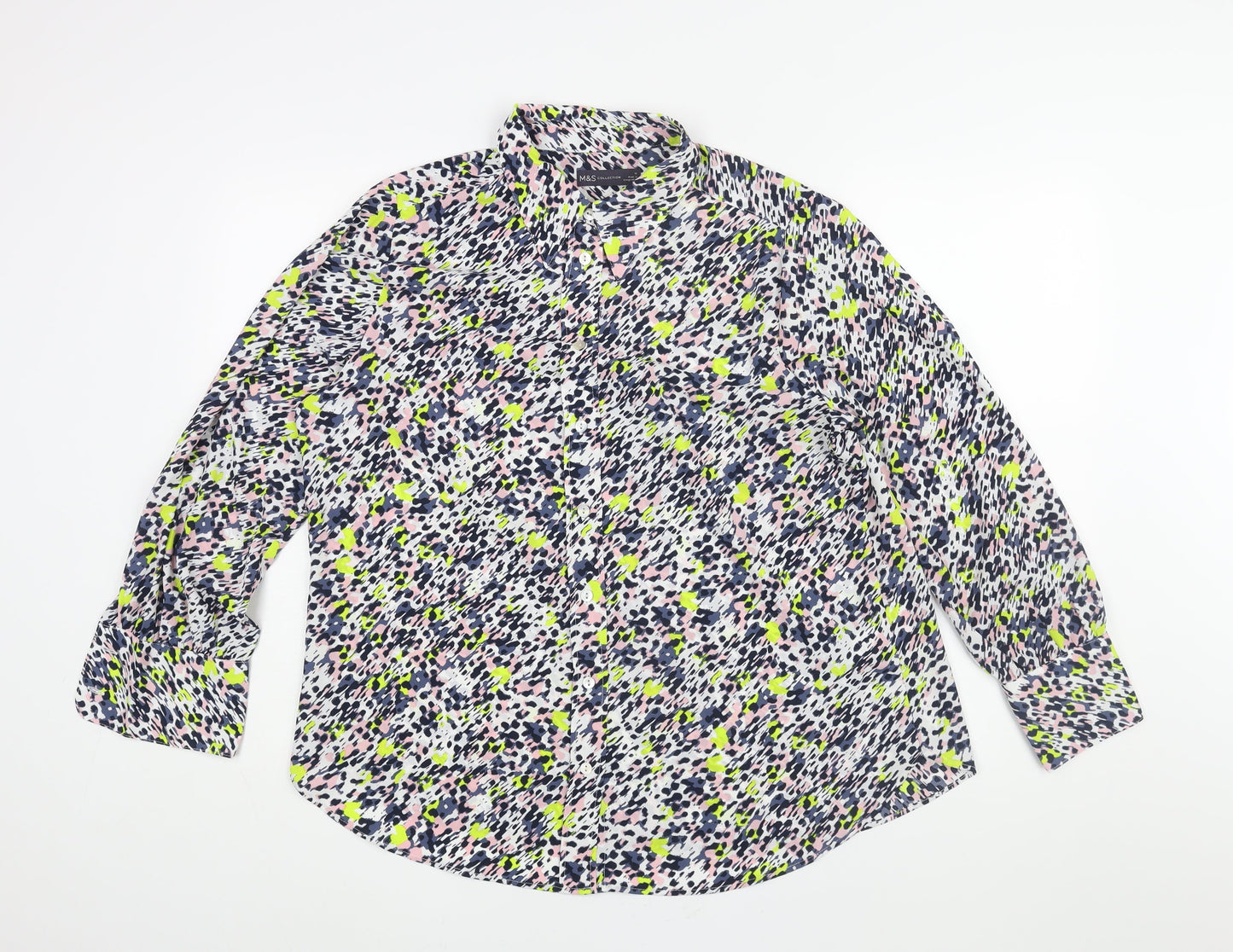 Womens UK Size 16 Marks and Spencer Multicoloured Basic Button-Up