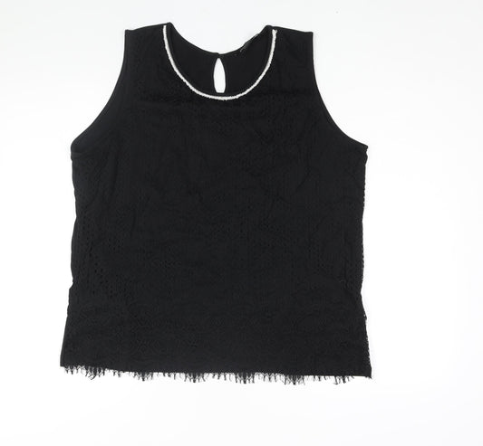 Womens UK Size 20 Dorothy Perkins Black Camisole Blouse