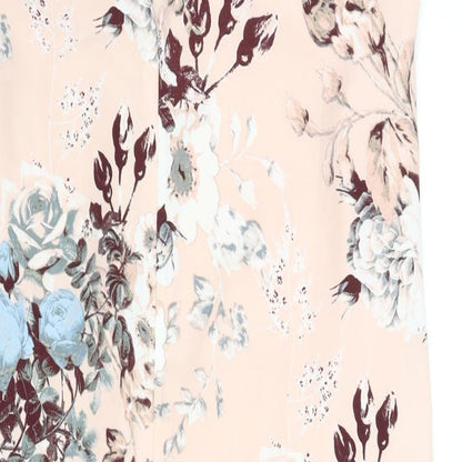 NEXT Womens Pink Floral Polyester Shift Size 10 V-Neck Button
