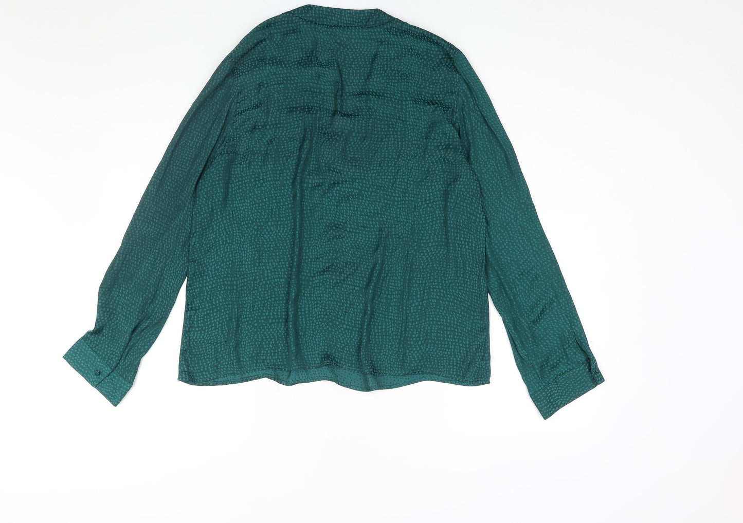 Womens UK Size L Sfera Green Basic Blouse