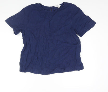 Womens UK Size 14 Marks and Spencer Blue Basic Blouse