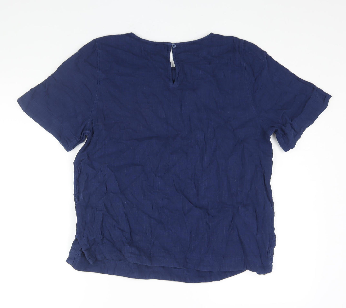 Womens UK Size 14 Marks and Spencer Blue Basic Blouse