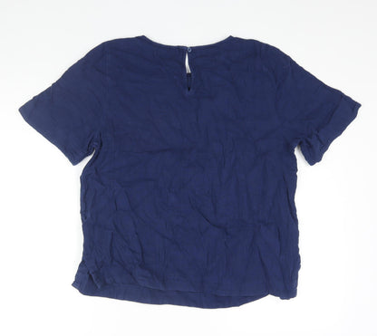 Womens UK Size 14 Marks and Spencer Blue Basic Blouse