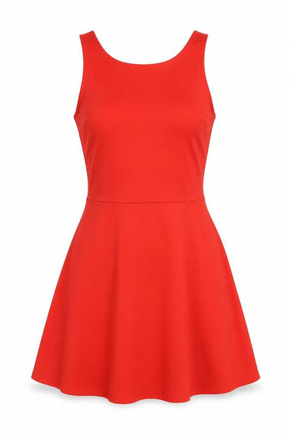 Divided by H&M Womens Red Polyester Skater Dress Size 6 Boat Neck Pullover