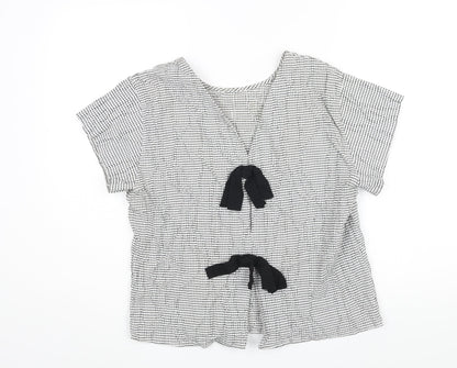 Womens UK Size L Zara Grey Basic Blouse
