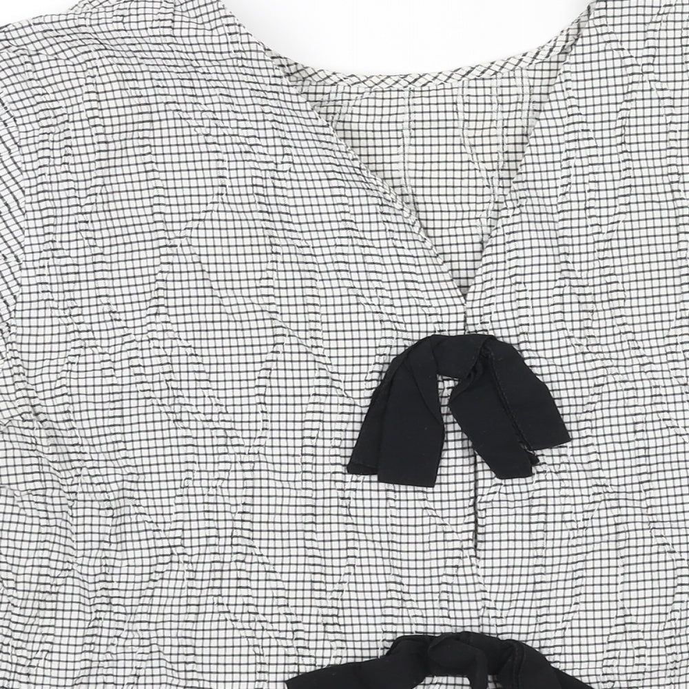 Womens UK Size L Zara Grey Basic Blouse
