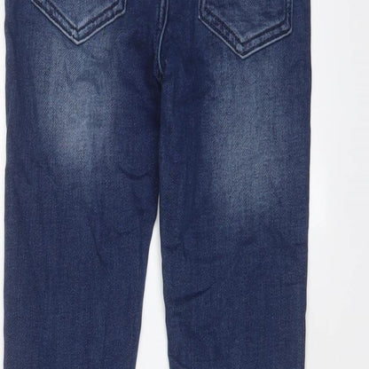 Matalan Boys Blue Cotton Tapered Jeans Size 9 Months L22 in Regular Drawstring