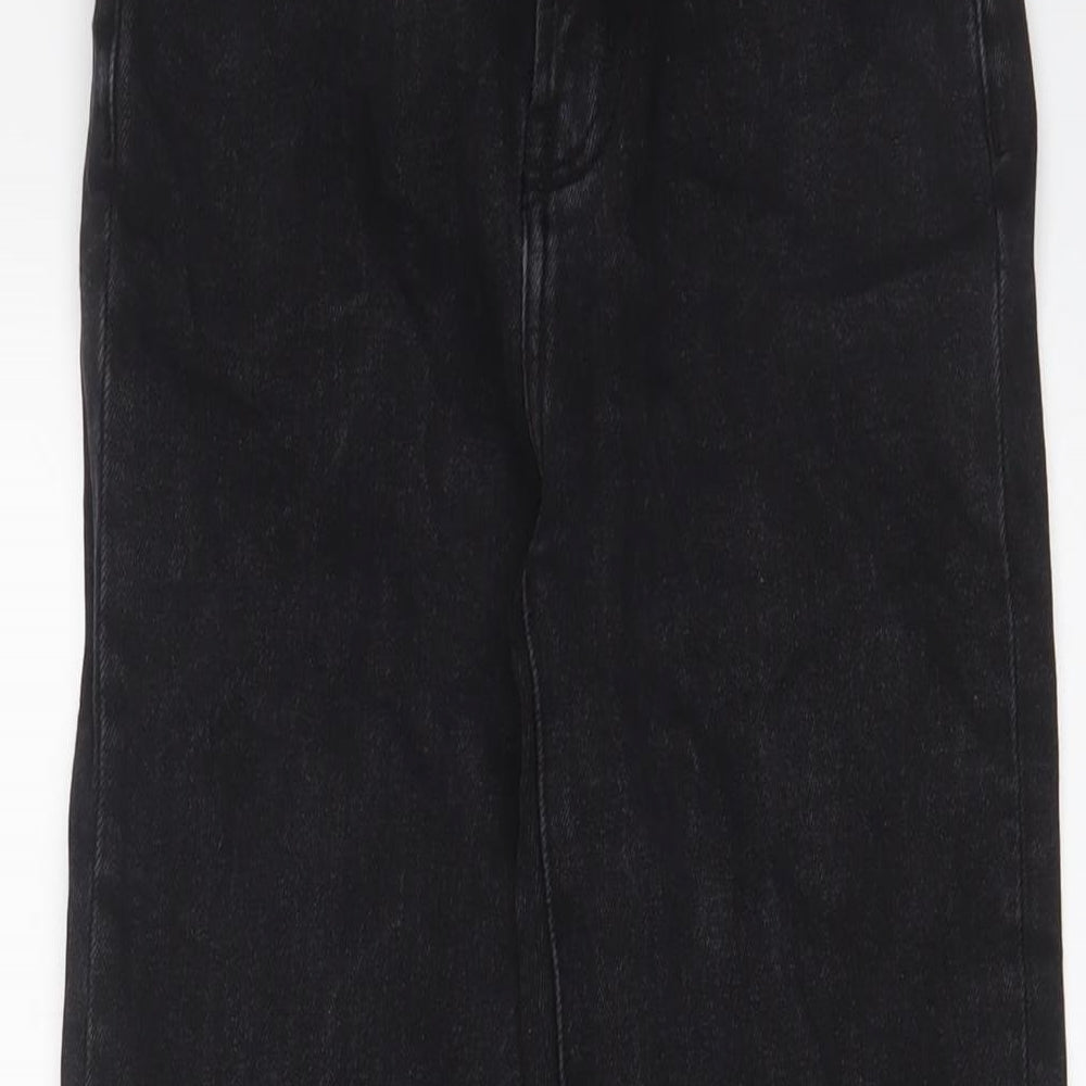 Denim & Co. Womens Black Cotton Straight Jeans Size 6 L26 in Regular Zip