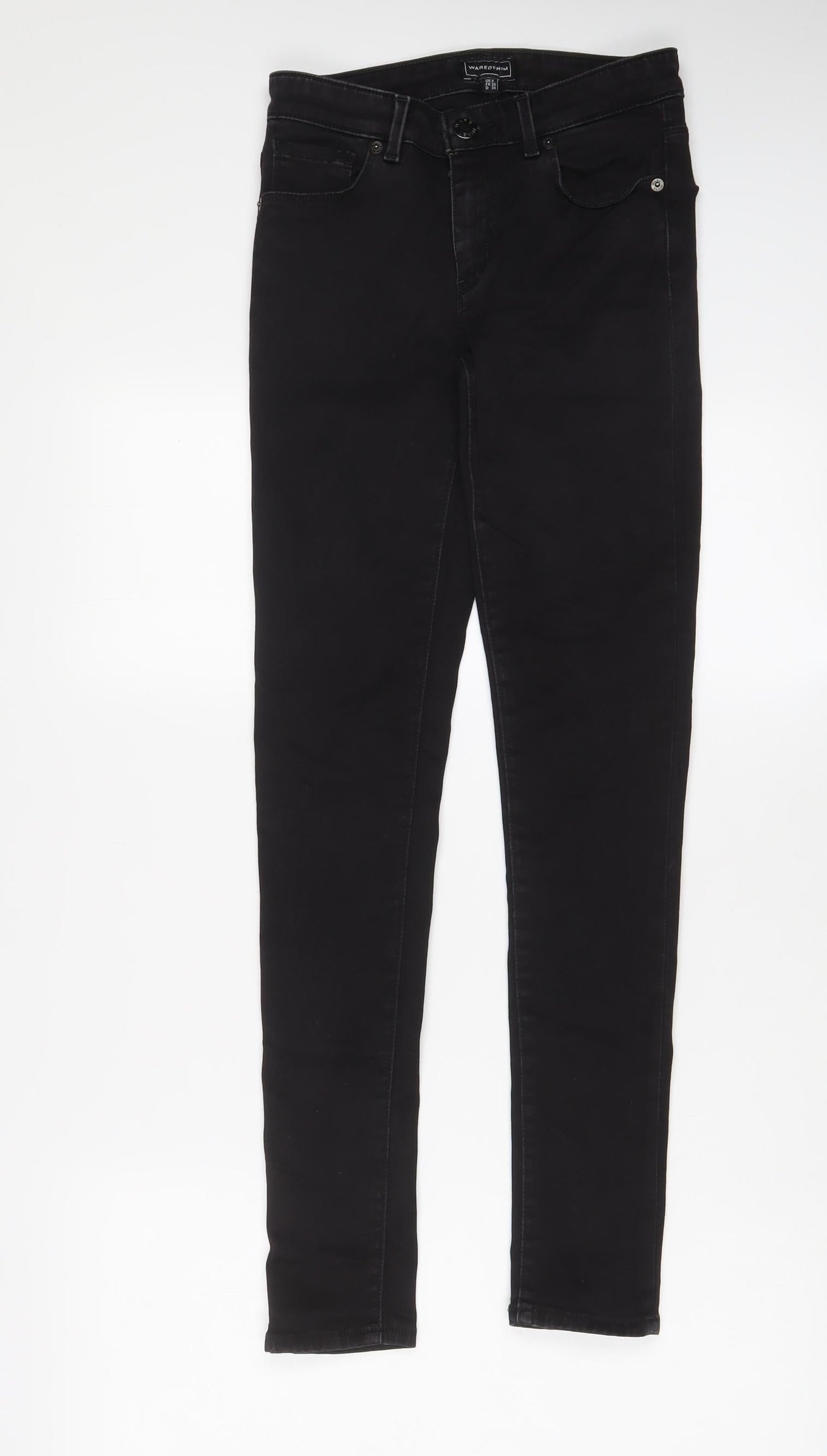 Womens UK Size 8 Warehouse Regular Fit Skinny Black Jeans