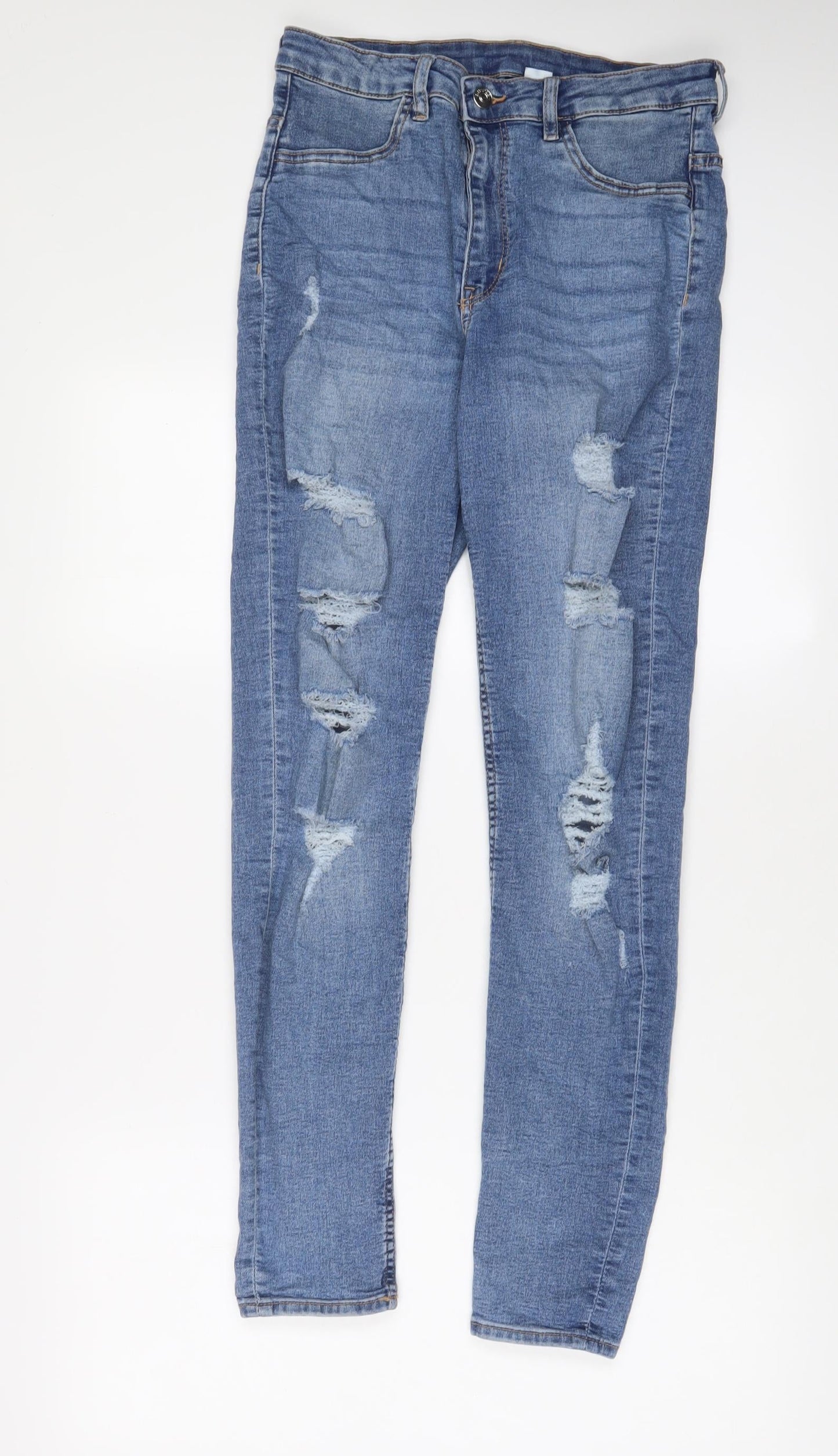 Womens UK Size 12 H&M Regular Fit Skinny Blue Jeans