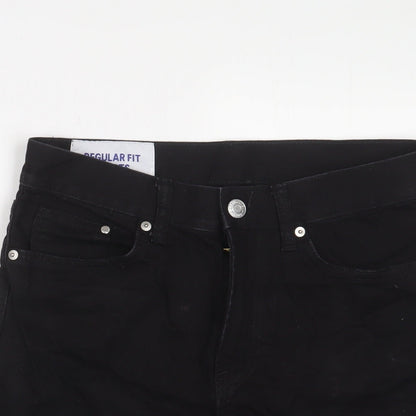 H&M Mens Black Cotton Bootcut Jeans Size 28 in Regular Zip