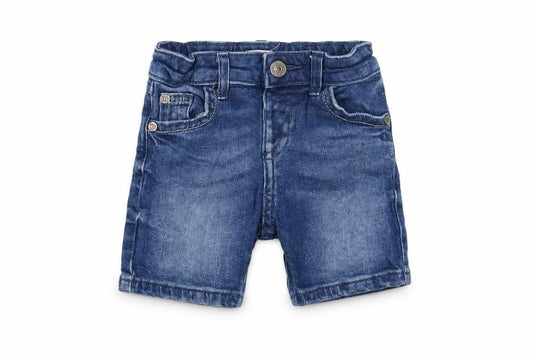 River Island Boys Blue Cotton Cropped Trousers Size 9-12 Months Zip - Adjustable waist