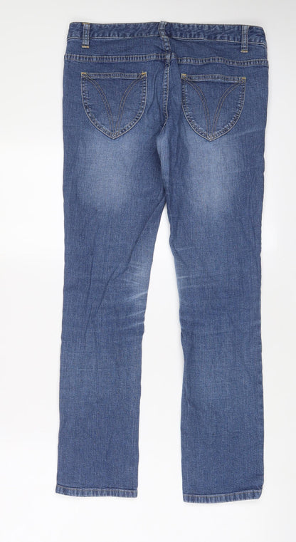 Essential Jeans Womens Blue Cotton Tapered Jeans Size 28 in L31 in Regular Zip