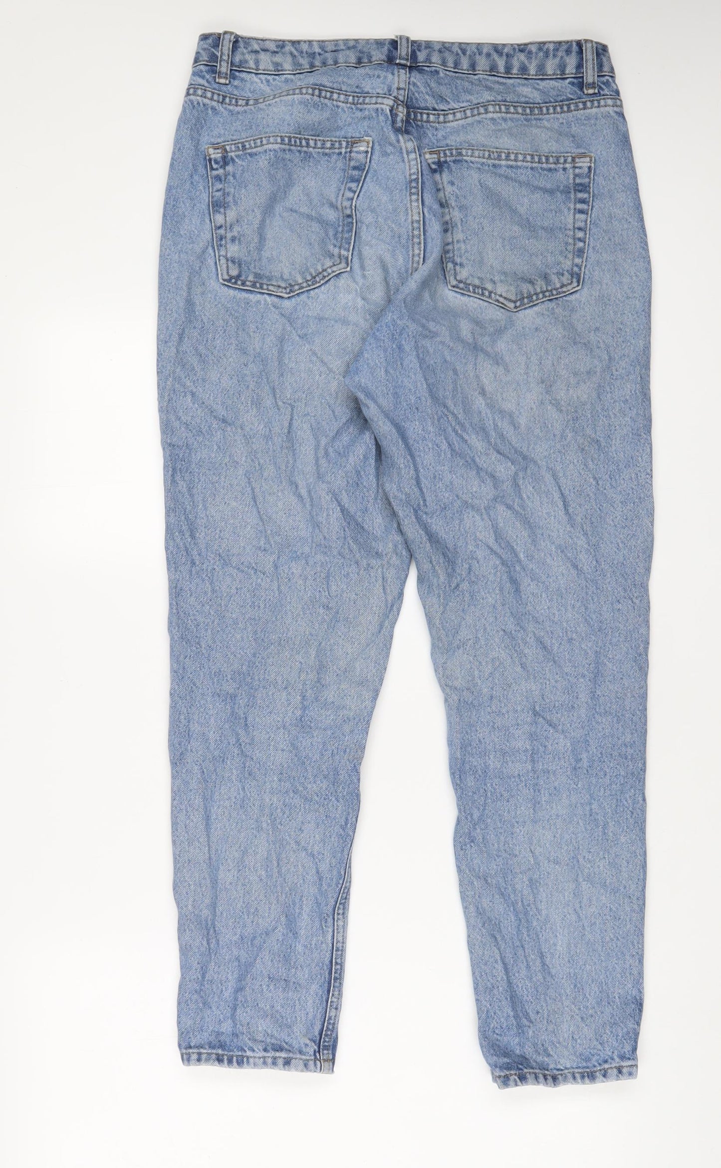 Topshop Womens Blue Cotton Mom Jeans Size 30 in L32 in Regular Zip