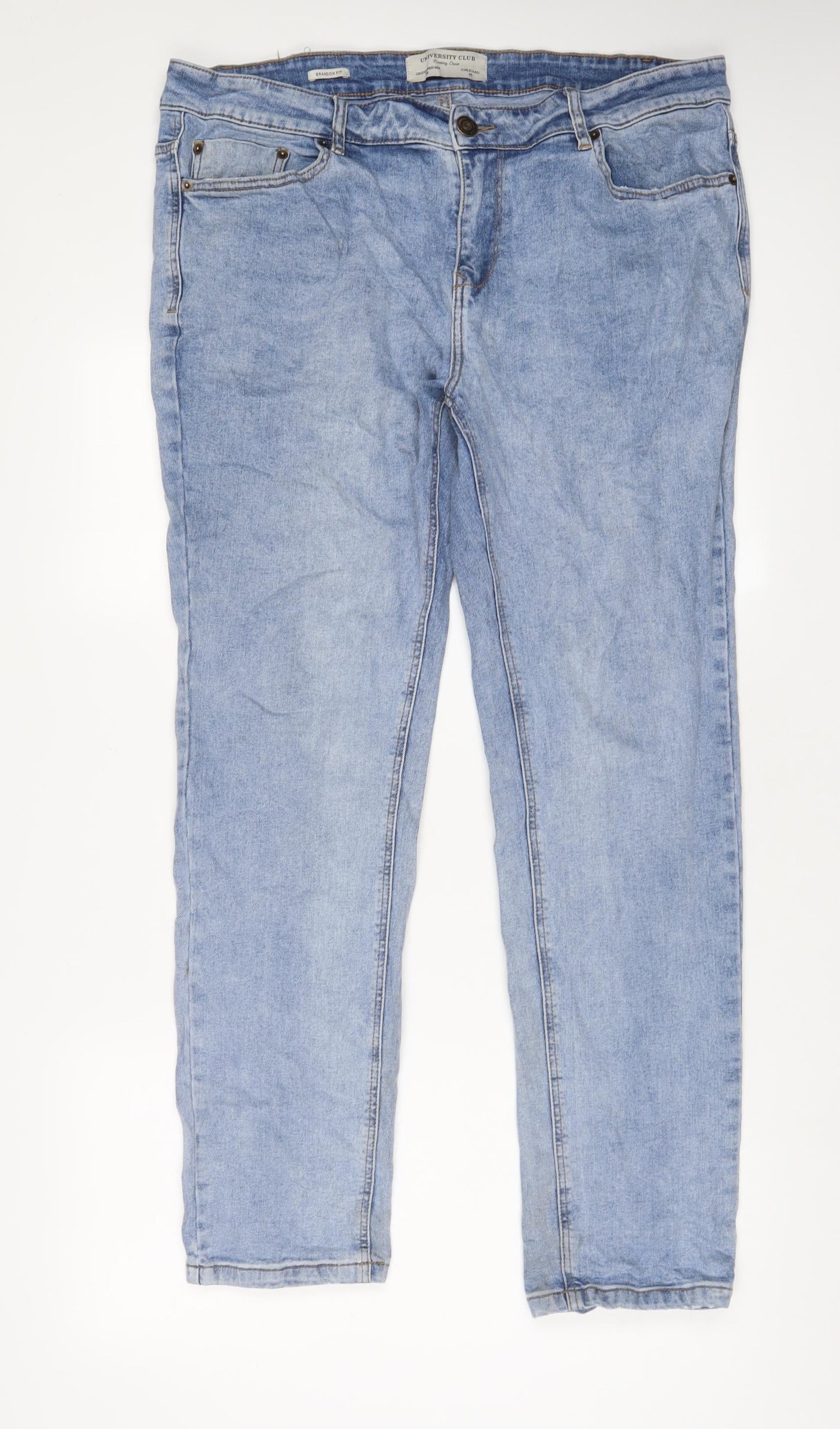 Mens UK Size 26 in University Club Regular Fit Tapered Blue Jeans