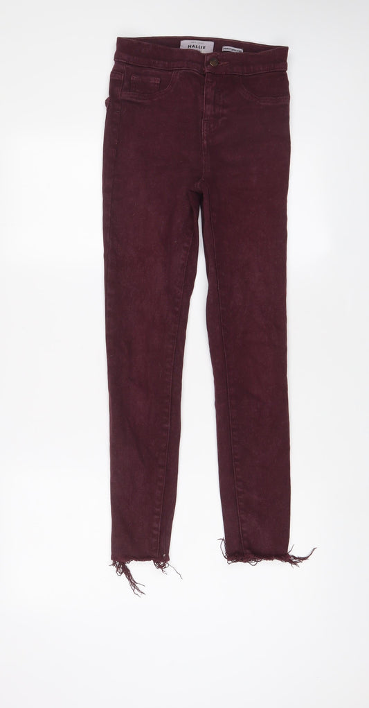 New Look Womens Red Cotton Skinny Jeans Size 8 L27 in Regular Zip