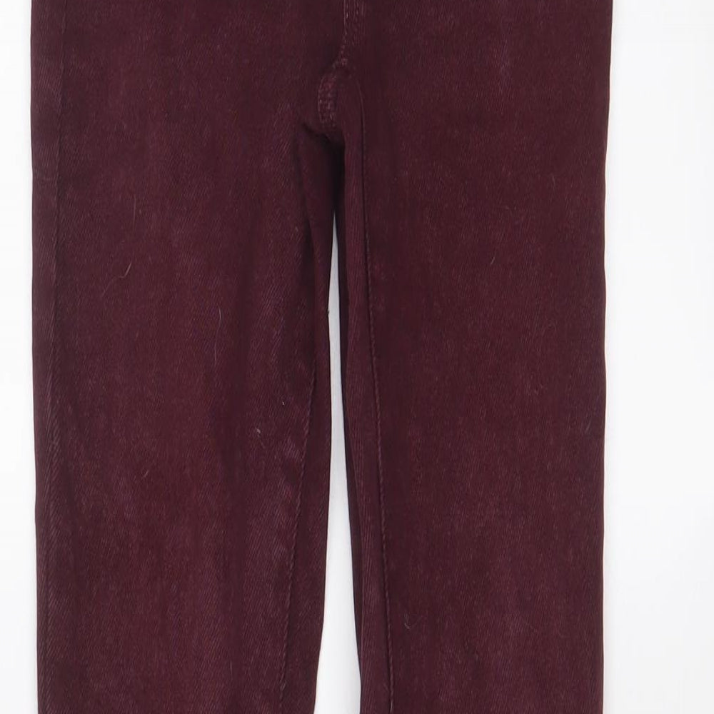 New Look Womens Red Cotton Skinny Jeans Size 8 L27 in Regular Zip