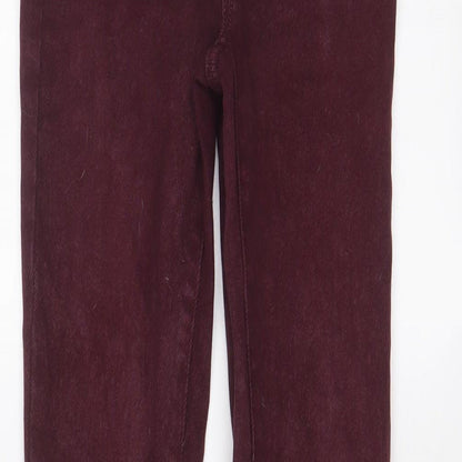 New Look Womens Red Cotton Skinny Jeans Size 8 L27 in Regular Zip