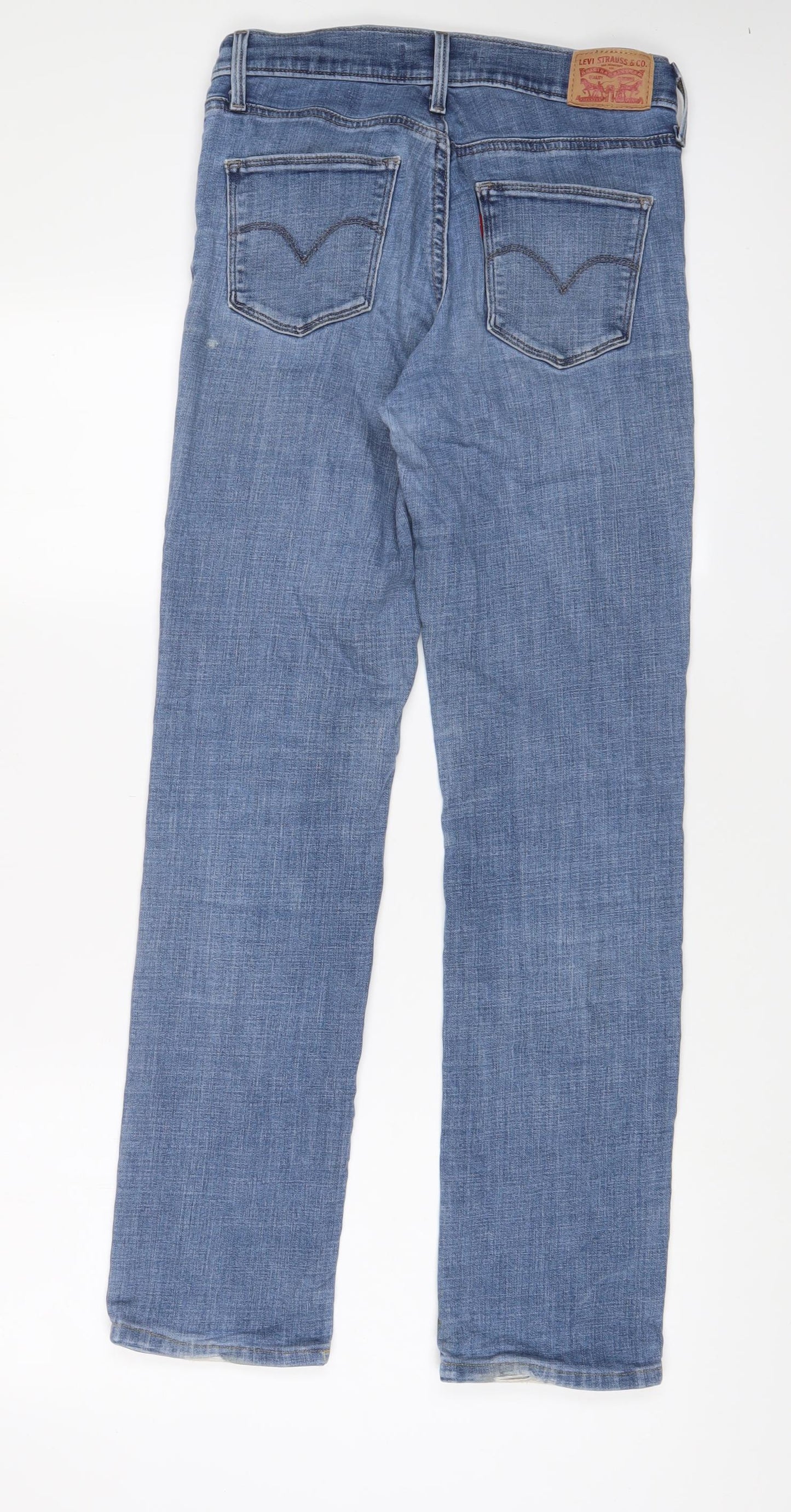 Levi's Womens Blue Cotton Straight Jeans Size 27 in L30 in Slim Zip
