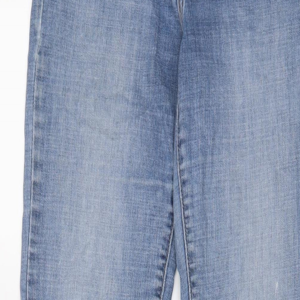 Levi's Womens Blue Cotton Straight Jeans Size 27 in L30 in Slim Zip