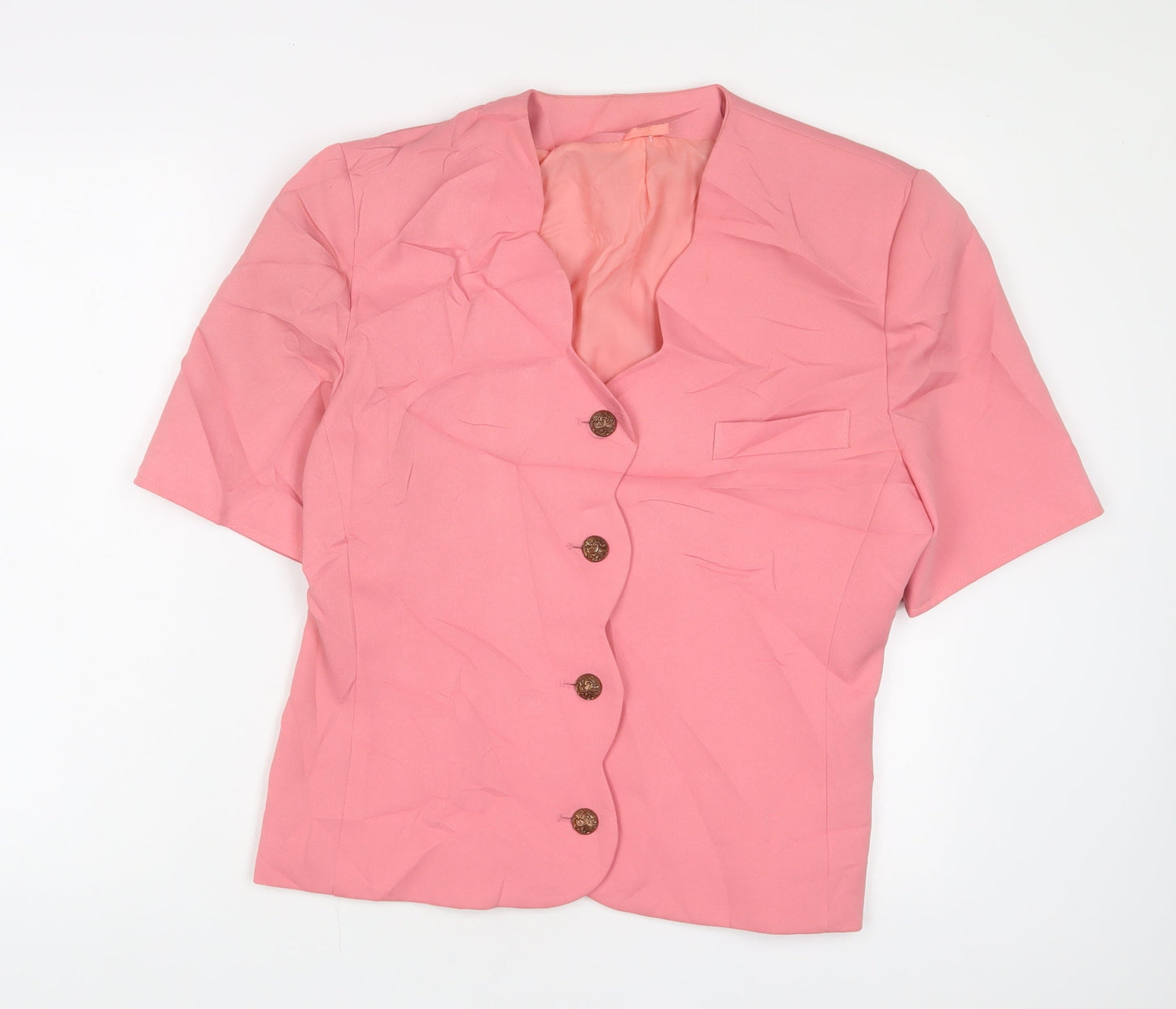 Classic Womens Pink Jacket Blazer Size 16 Button
