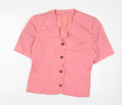 Classic Womens Pink Jacket Blazer Size 16 Button