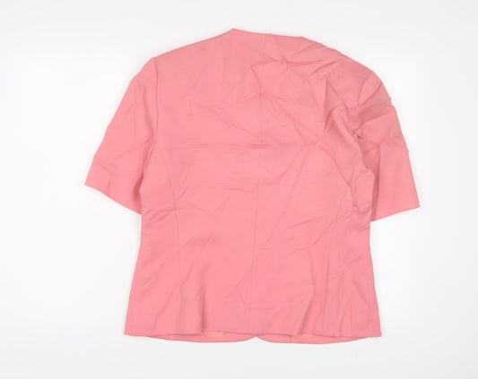 Classic Womens Pink Jacket Blazer Size 16 Button
