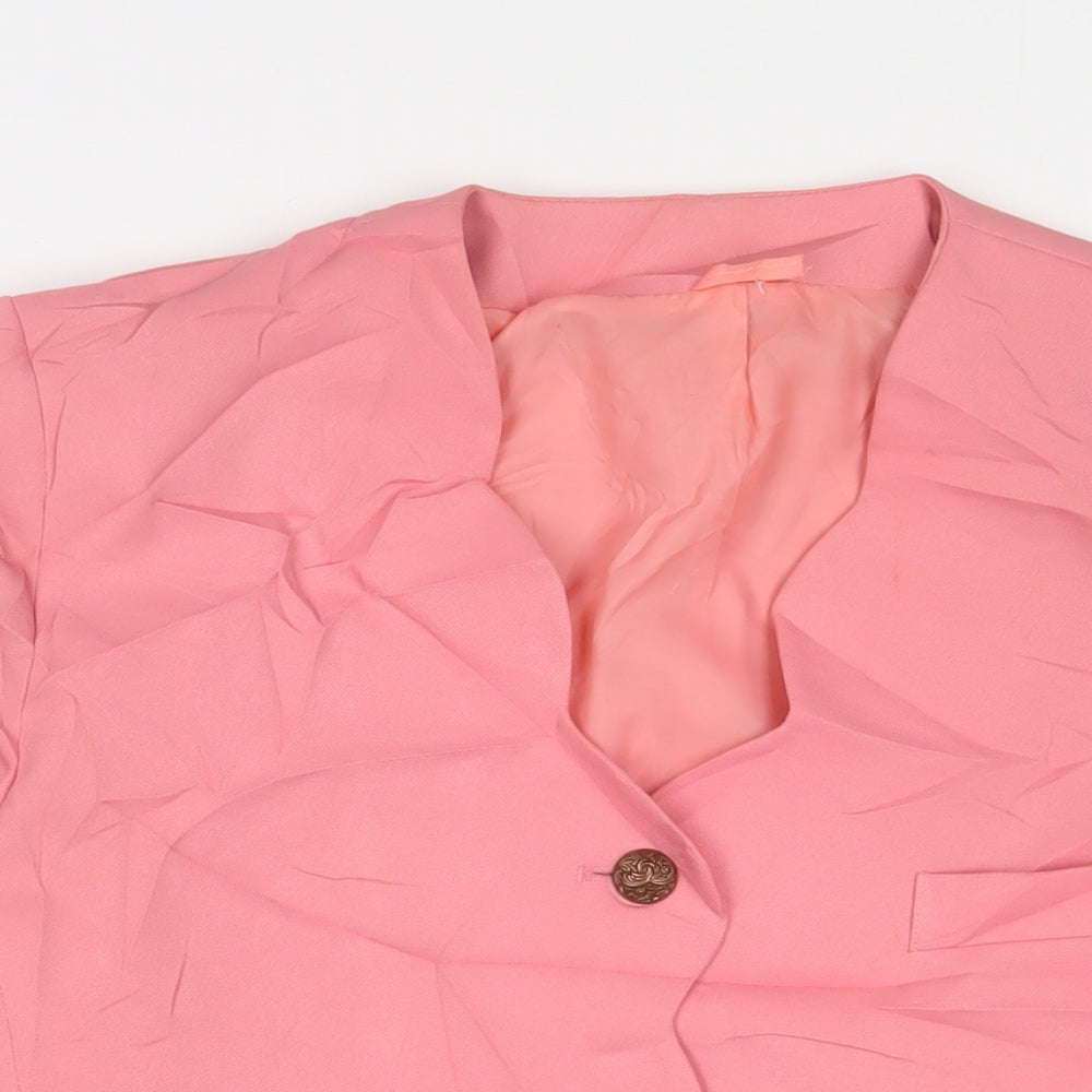 Classic Womens Pink Jacket Blazer Size 16 Button