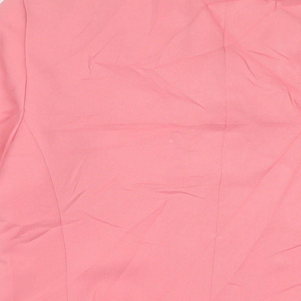 Classic Womens Pink Jacket Blazer Size 16 Button
