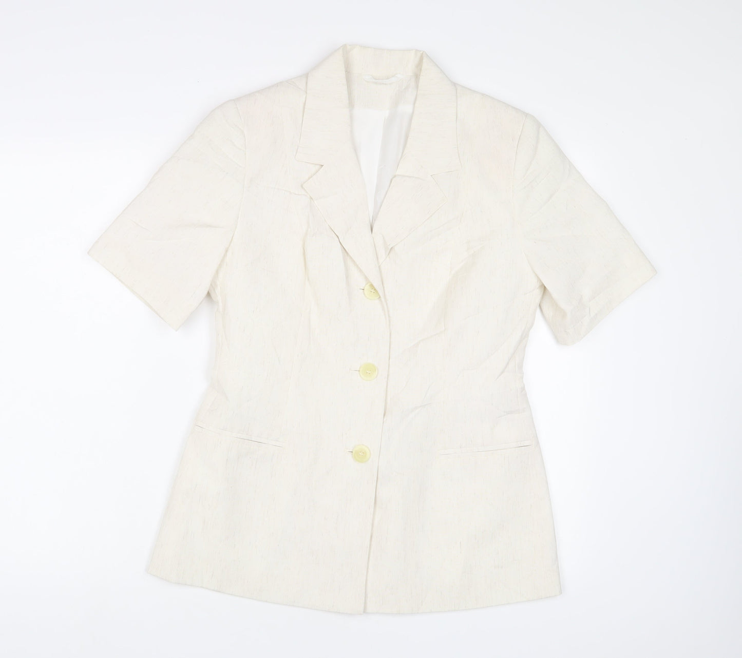 C&A Womens Beige Jacket Blazer Size 12 Button