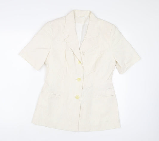 C&A Womens Beige Jacket Blazer Size 12 Button