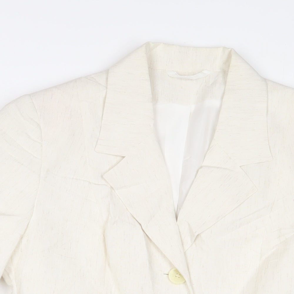 C&A Womens Beige Jacket Blazer Size 12 Button