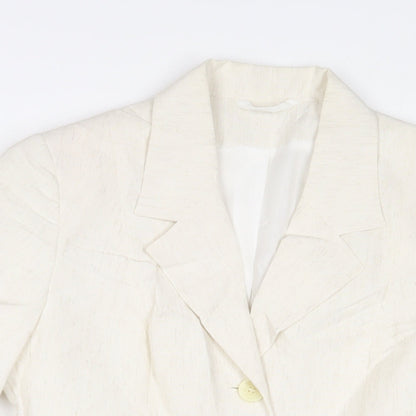 C&A Womens Beige Jacket Blazer Size 12 Button