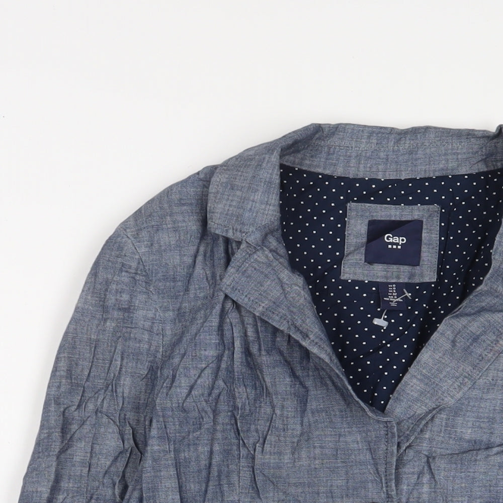 Gap Womens Blue Jacket Blazer Size 4 Button