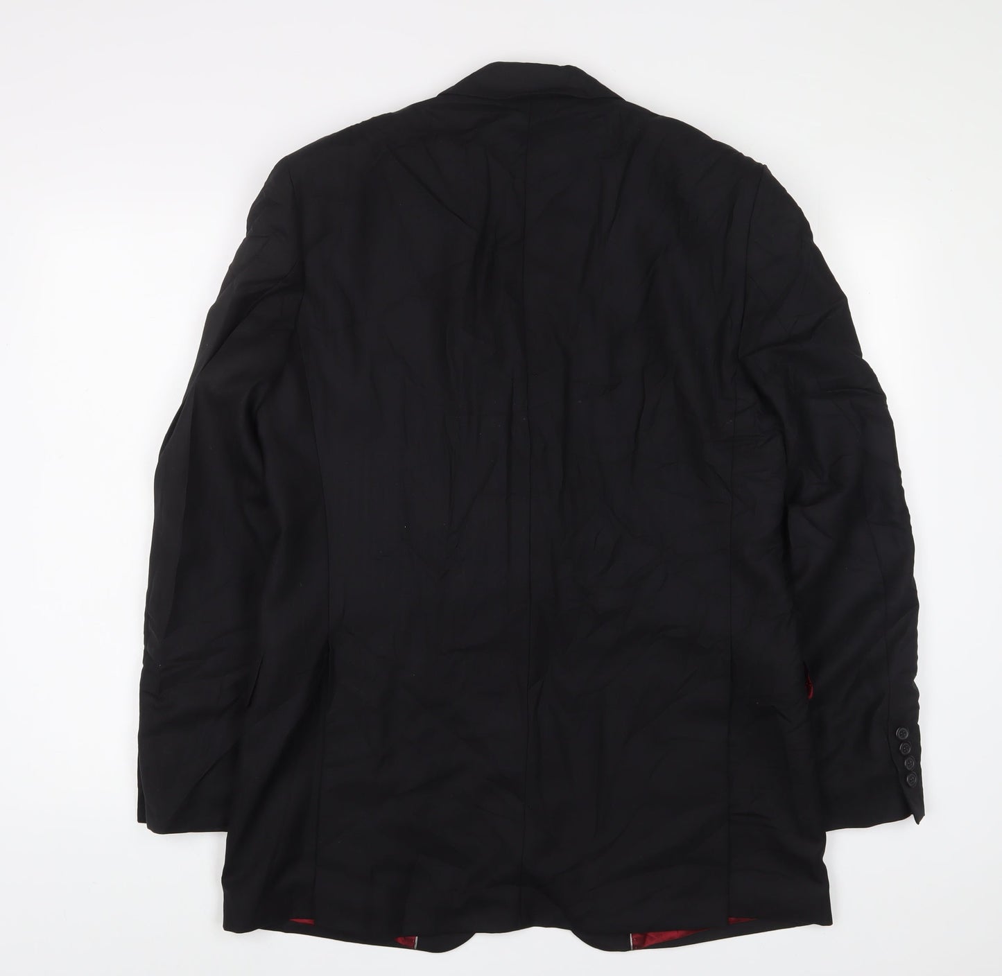 Wallass Mens Black Wool Jacket Suit Jacket Size 40 Regular