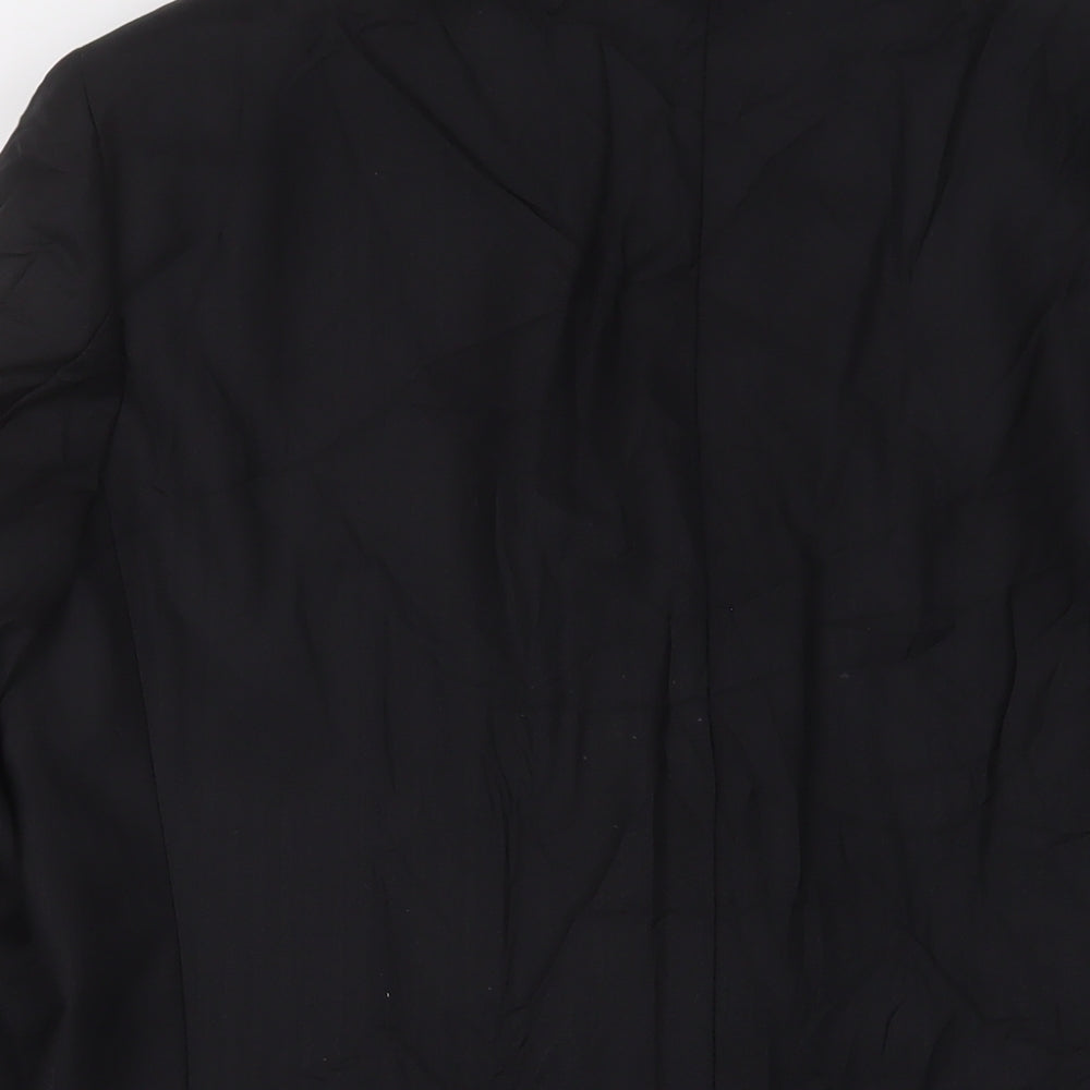 Wallass Mens Black Wool Jacket Suit Jacket Size 40 Regular