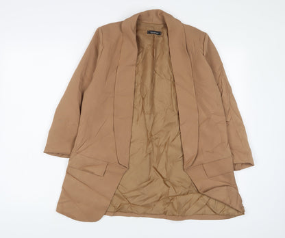 Boohoo Womens Brown Jacket Blazer Size 8 - Open