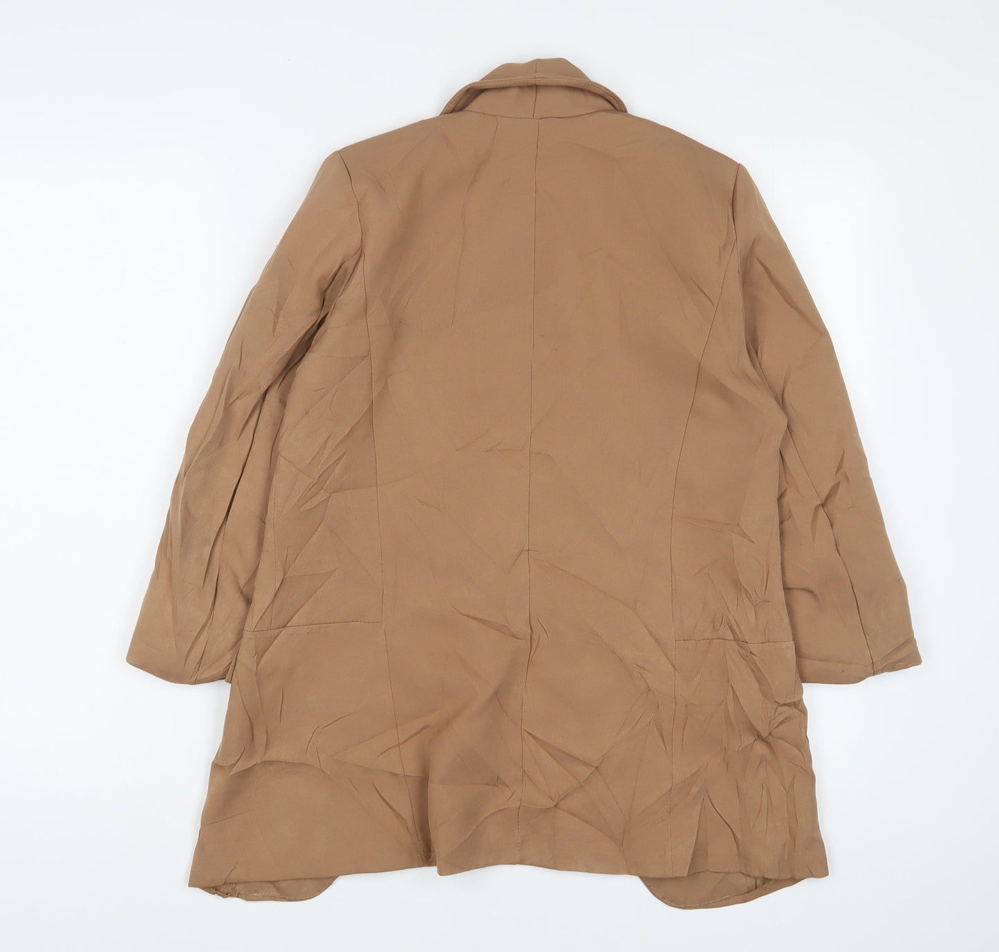 Boohoo Womens Brown Jacket Blazer Size 8 - Open