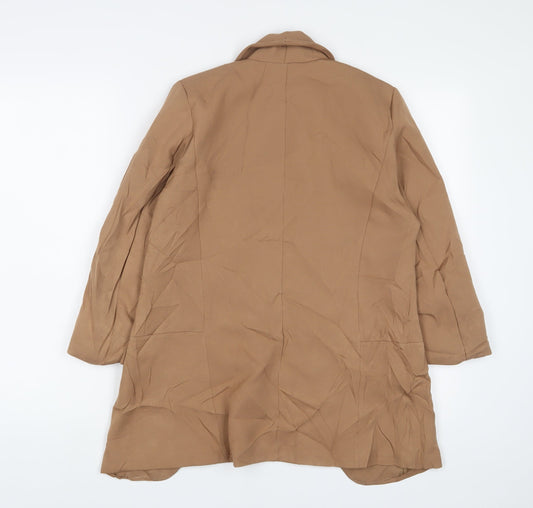 Boohoo Womens Brown Jacket Blazer Size 8 - Open
