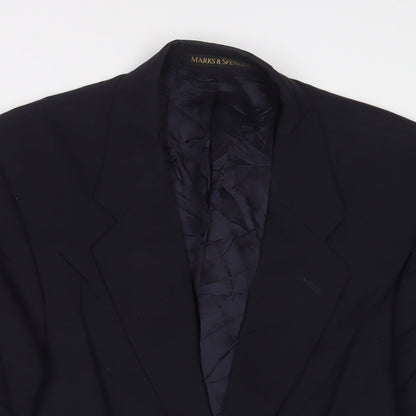 Mens UK Size 40 Marks and Spencer Regular Blue Suit Jacket