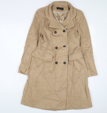 Womens UK Size M Zara Brown Overcoat