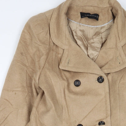 Womens UK Size M Zara Brown Overcoat
