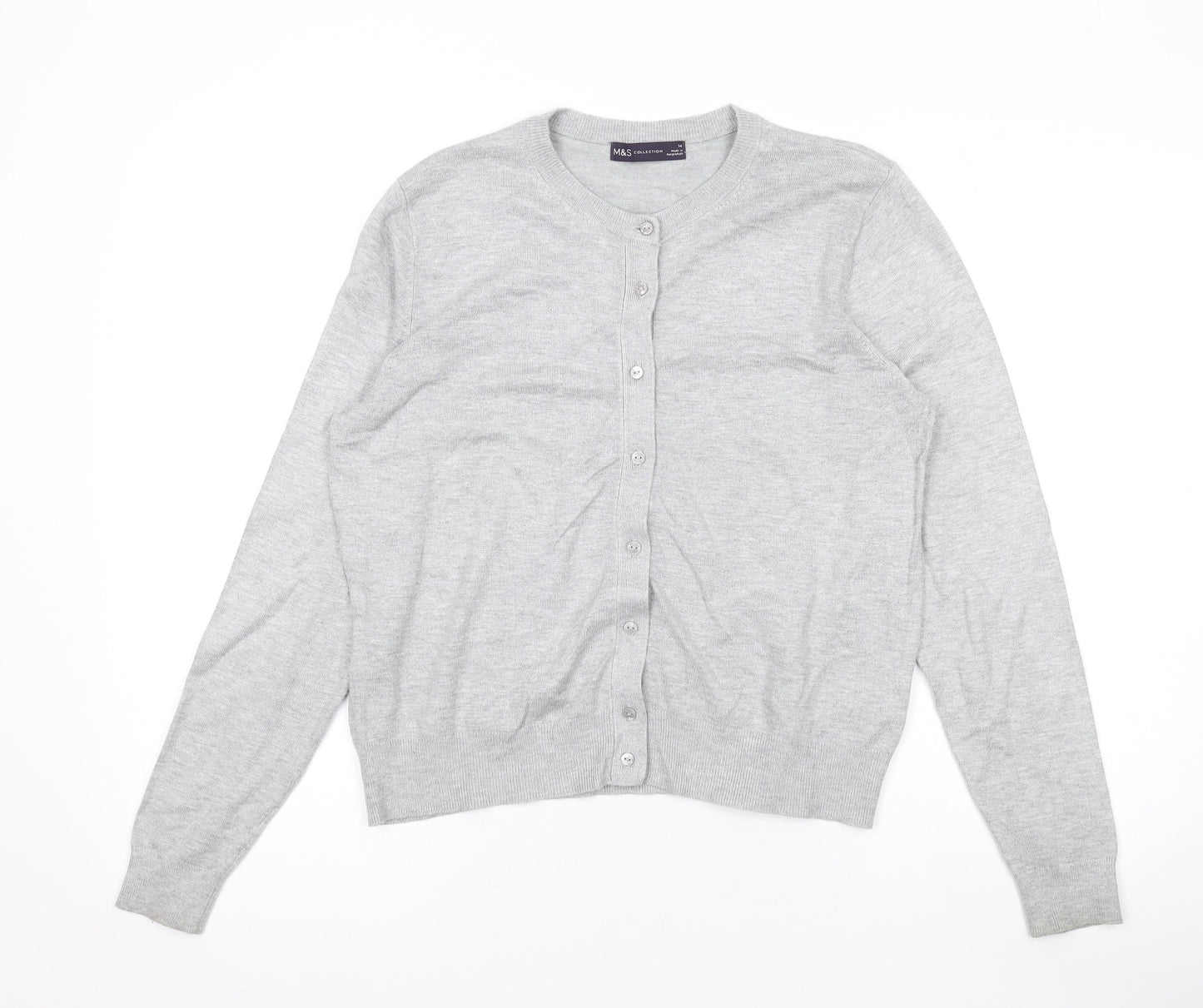 Womens UK Size 14 Marks and Spencer Grey Cardigan Jumper