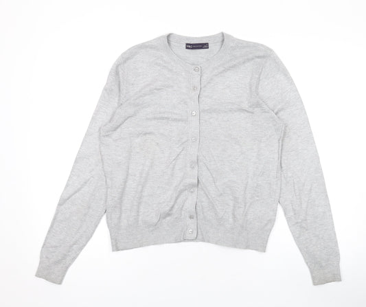 Womens UK Size 14 Marks and Spencer Grey Cardigan Jumper