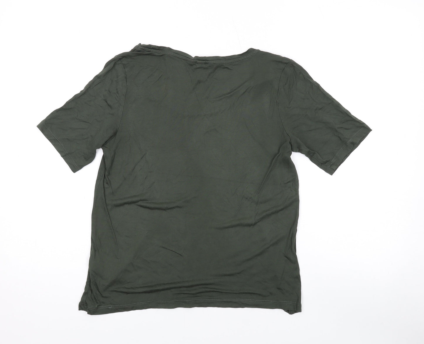 Womens UK Size S H&M Green Basic T-Shirt