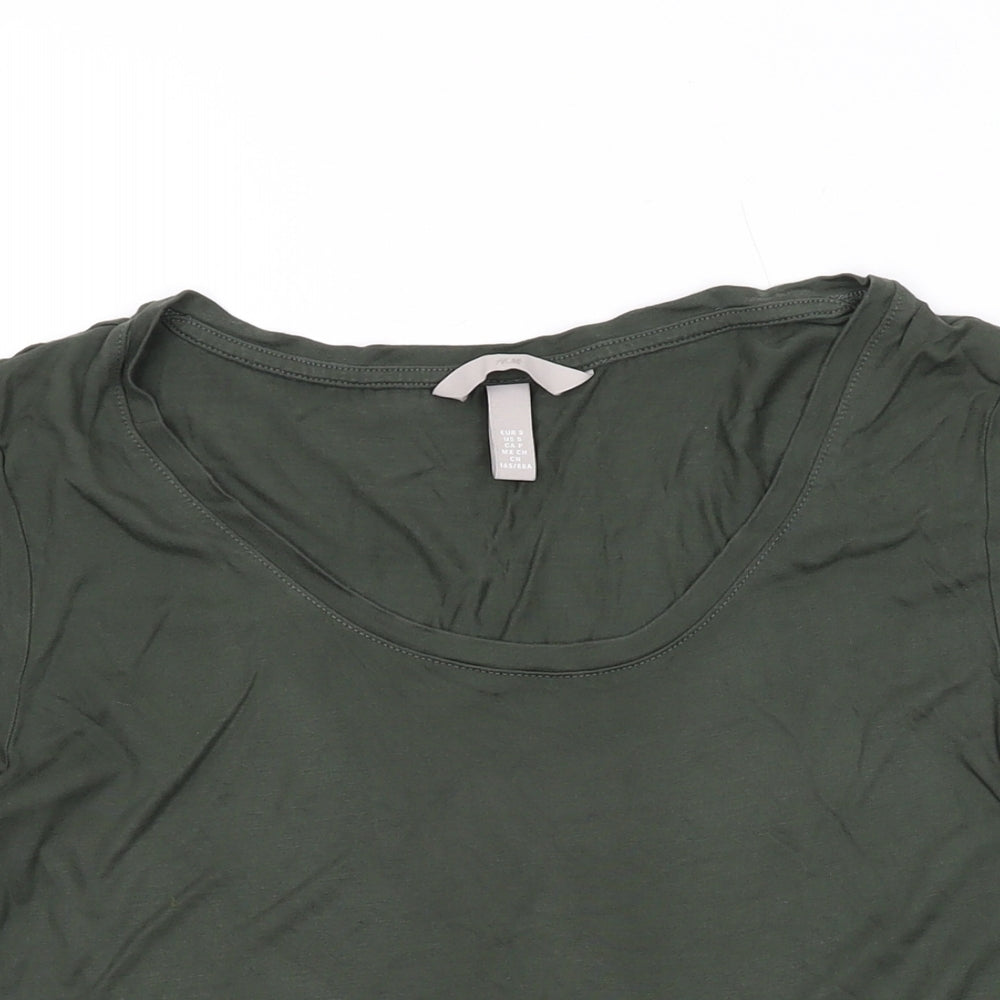 Womens UK Size S H&M Green Basic T-Shirt